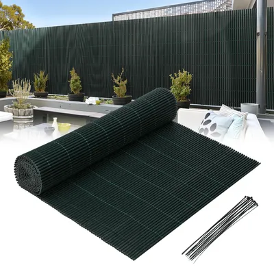 Produktbild von Vigevee 80x500cm PVC Sichtschutzmatte Bambus Sichtschutz Garten Sichtschutzzaun Balkon Zaun Windschutz Balkonverkleidung Grün