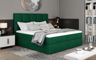 Produktbild von NABBI Gepolstert Doppelbett mit Stauraum Grosio 165 - dunkelgrün