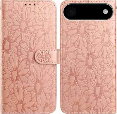 Produktbild von Mobigear Flowers iPhone Air Hülle Klapphülle Geldbörse - Roségold