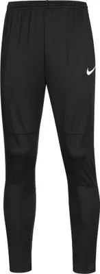 A pair of black Nike sweatpants shown from the front.