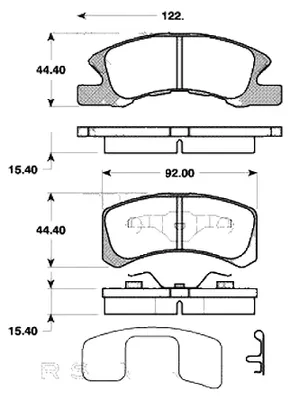 Produktbild von TRISCAN 8110 41008 Bremsbeläge Satz Vorne Bremsklötze für MITSUBISHI Mirage / Space Star Schrägheck (A0A) für DAIHATSU Cuore VI (L251, L250, L260)
