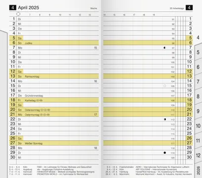 Produktbild von Ersatzkalendarium M-planer 8,7x15,3cm 1 Monat/2 Seiten mit Registerschnitt 2025