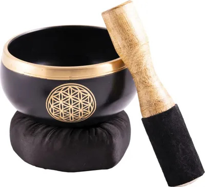 Produktbild von Klangschalen Set - Blume des Lebens schwarz-gold