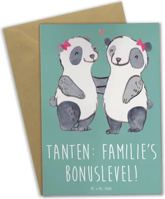 Produktbild von Mr. & Mrs. Panda Beileidskarte Tante Bonuslevel - Meeresbrise - Geschenk, weihnachtskarten, Dankeschön, Heiterkeit, einzigartige Designs, hochzeitskarten, Lustig, Nichte