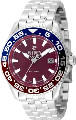 Image de Invicta Reserve 49239 Montre Homme - Entanche - Analogique - mouvement automatique - acier inoxydable avec cadran rouge - 44mm