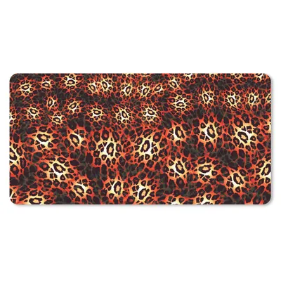 Produktbild von MuchoWow® Schreibtischunterlage Leopard - Muster - Rot - Schwarz 80x40 cm - XXL Mauspad - Gaming Mauspad