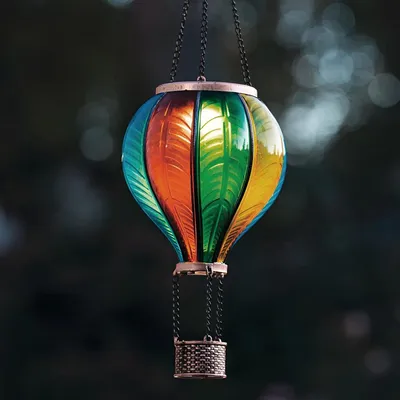 Produktbild von Solar LED Deko "Heißluftballon" bunt, 46 cm hoch, Outdoor Hängelaterne, Gartenlaterne für Draußen, wetterfest, Solarlaterne Außen, Solarlampe