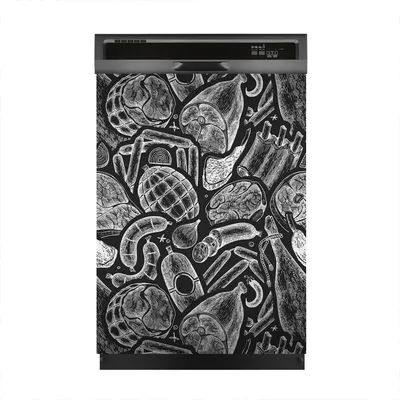 Produktbild von Magnete Dekorative 60x80 cm Küche Magnetmatte Spülmaschine - Schinken Würstchen Jamon Steak