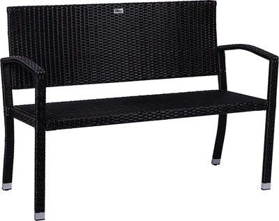 Zdjęcie produktu dla STILISTA Ławka ogrodowa z polirattanu 122 x 52 cm, czarna