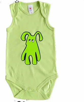 Produktbild von Baby Body KALLE FUX Handarbeit handbedruckt grün Tier Hund grün Gr. 86