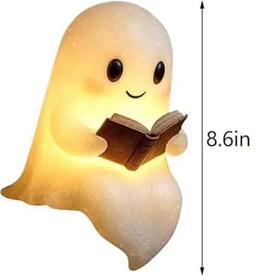 Produktbild von Niedliche Geister-Leselampe, dekorative Halloween-Lampe, geeignet für Schlafzimmer, Arbeitszimmer, Wohnzimmer und Esszimmer, Halloween-Geschenke, 8 zoll