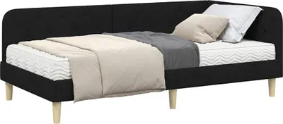 Productafbeelding van Hoekbedframe Zwart 90 x 190 cm Stof