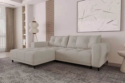 Produktbild von 99rooms Massimo Ecksofa Strukturstoff NEVE Beige mit Schlaffunktion Links