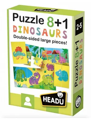 Productafbeelding van Headu Puzzel: 8+1 Dinosaurussen