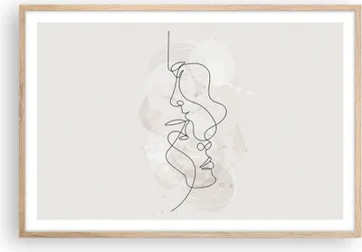 Produktbild von Gerahmtes Poster - Rahmen in heller Eiche - Einzeilig Mann Frau - 91,5x61 cm - Wand Bild - Wanddeko - Wandbilder - Kunstposter - Wandposter - Bilderrahmen - Bilder - Kunstdruck - P2NAA91x61-4629