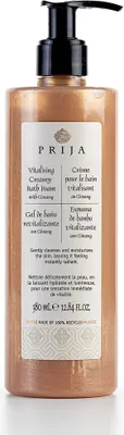 Produktbild von Prija Vitalisierender Cremiger Badeschaum mit Ginseng - r, strahlender Reinigungsschaum für energiegeladene Haut, mit umweltfreundlicher Recycling-Verpackung,  Italy (380 ml)