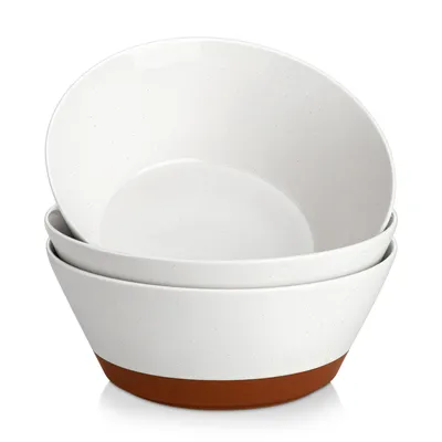 Produktbild von 3-tlg Porzellan Schüssel-Set, Nudelschüssel, Suppenschalen, Salatschüssel, Schalen Set, Weiß