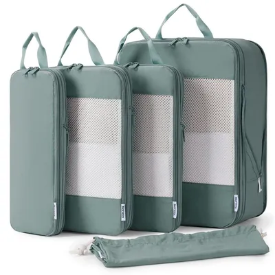 Produktbild von Kompressions-Packwürfel Kofferorganizer Set - 5-teilig - Grün