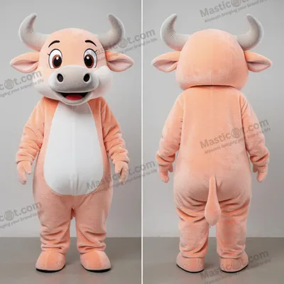 Produktbild von Pfirsich-Karikatur-Zebu-Maskottchen MASTICOT