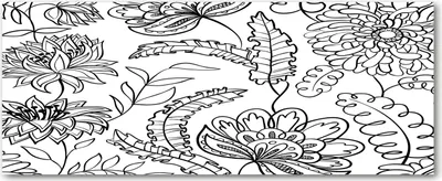 Produktbild von Tulup® Leinwandbild - 125x50 cm - Wandkunst - Drucke auf Leinwand - Leinwanddruck  - Blumen & Pflanzen - Schwarzweiß - Blumenmuster