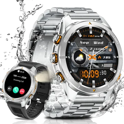 Produktbild von 2026 Smartwatch für Herren mit 1,46" AMOLED-Display, IP68 Wasserdicht Smartwatch,Herzfrequenz,Blutdruck,SpO2,Schlafüberwachung für Android und iOS