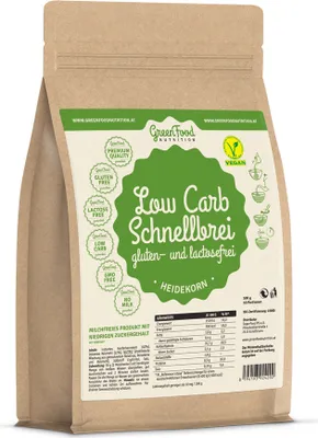 Produktbild von GreenFood Nutrition LOW CARB schneller Brei ohne Gluten und Lactose 500g