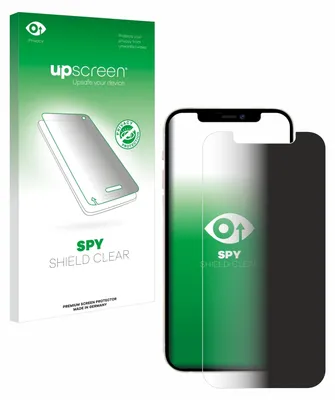 A product package for a screen protector is shown next to a smartphone with the screen protector applied.