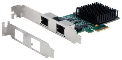 Zdjęcie produktu dla Karta Exsys PCI Ethernet 2.5Gigabit 2-Port z uchwytem LowProfile Realtek - Karta sieciowa - PCI-Express