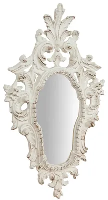 Wandspiegel Shabby Chic 41x26 cm oval Holzrahmen