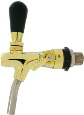 Produktbild von Zapfhahn, Kompensatorhahn, Bierzapfhahn, Schankhahn - selbstschließend, gold, 55 mm