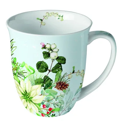 Produktbild von Weihnachten Becher Mug 0.4 L Fine Bone China Ø 10 cm x H 10,5 cm White poinsettia