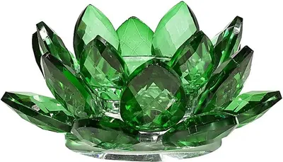 Produktbild von Lotus-Kerzenhalter Kristallgrün – 4,5 x 11 cm