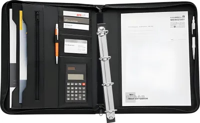 Produktbild von WEDO Collegemappe DIN A4 mit Rechner genarbtes Kunstleder schwarz  (ohne Deko)