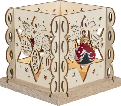 Immagine prodotto di Lanterne con due sfere di vetro rosso, adatte per una candela, dimensioni 12x12x12 cm, NUOVA
