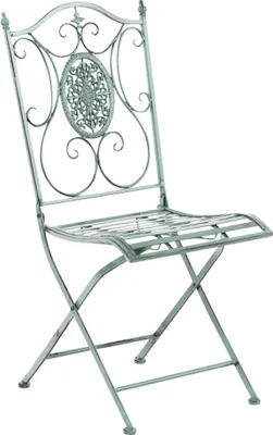 Produktbild von CLP Gartenstuhl Sibell Eisen, klappbar, verzierter Jugendstil antik-grün
