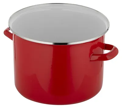 Obrázek produktu pro Smaltovaný hrnec, válcový, hladký, 20 cm, objem 3,9 litru, červený