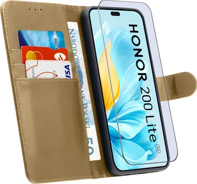 Zdjęcie produktu dla ETUI do Honor 200 Lite 5G | SKÓRZANE PORTFEL BOOK TOKRA CASE CLASSIC +SZKŁO