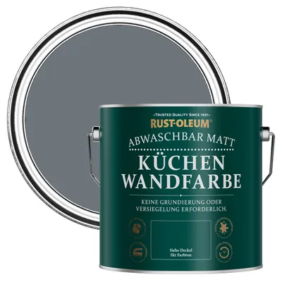 Produktbild von Rust-Oleum abwaschbare matte, geruchsarme dunkelgrau Küchenwandfarbe - Marinegra