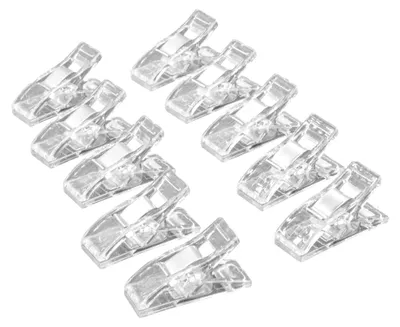 Produktbild von 10 Stück Wonderclips Stoffklammern aus Kunststoff transparent für Näh- und Bastelarbeiten