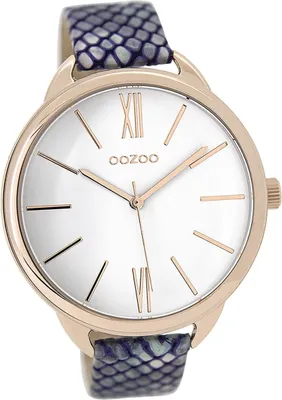 Produktbild von Oozoo Leder Damen Uhr matt Analog Quarzuhr Armband blau Timepieces D2UOC9512A