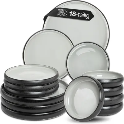 Produktbild von Moritz & Moritz SOLID UNI grau Geschirrset 18 tlg.
