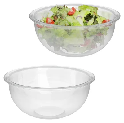 2er Set Glas-Salatschüsseln, 2,4 l, rund, 10x23,5 cm, transparent