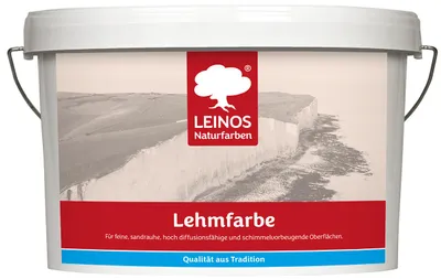 Produktbild von LEINOS Lehmfarbe 2,5 l für Wände innen, naturweiß matt, feuchteregulierend