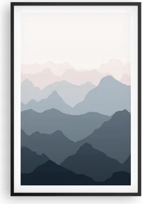 Produktbild von Gerahmtes Poster - Schwarzer Rahmen - Berge Grafiken Buntstift - 61x91,5 cm - Wand Bild - Wanddeko - Wandbilder - Kunstposter - Wandposter - Bilderrahmen - Bilder - Kunstdruck - P2BPA61x91-4389