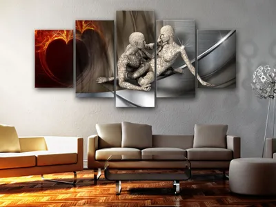 Image de Tableau acoustique 200 x 100 cm Tableaux Mousse acoustique Absorbeur acoustique haute performance Isolation acoustique Toile 5 pièces Tableau mural Acoustique intérieure Isolation acoustique h-A-0025-b-m