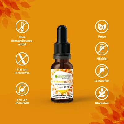 Produktbild von Vitalstoffwerk Vitamin K2+D3, 15ml