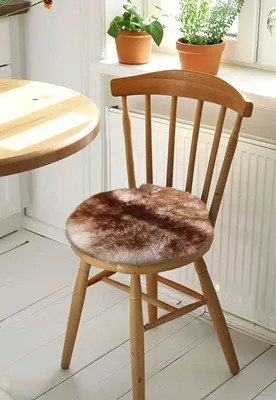 Produktbild von Lammfell Sitzkissen Ø 40 cm Stracciatella -