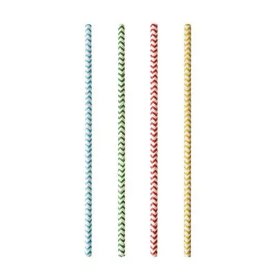 Produktbild von Papstar Trinkhalme aus Papier Zig Zag Pure 20 cm bunt 100 Stück