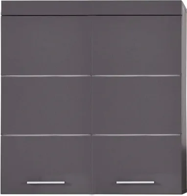 Produktbild von Badmöbel Hängeschrank ALTENA-19 in Grau Hochglanz, B/H/T: ca. 73/77/23 cm