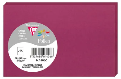 Produktbild von Clairefontaine 1406C, Standard-Grußkarte, Violett, 210 g/m², 128 mm, 82 mm, Frankreich